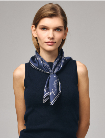 Картинка  Шовкова хустина «Мереживо» Navy